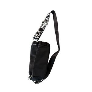 Bimba Y Lola Womens Black Silver Nylon Logo Plaque Crossbody Bag Size Medium